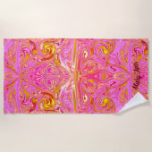 Serviette De Plage Abstrait de rotation rose/or (Devant)