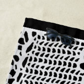 Serviette De Plage Abstrait effet Crochet noir et blanc (En situation)