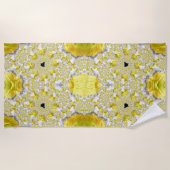 Serviette De Plage Abstrait Gold Fractal (Devant)