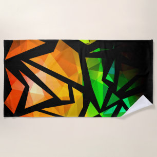 Serviette De Plage Abstrait graffiti polygonal moderne dar géométriqu