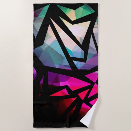 Serviette De Plage Abstrait graffiti polygonal moderne dar géométriqu (Devant)