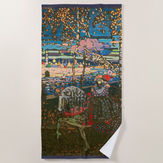 Serviette De Plage Abstrait Kandinsky équitation Couple coloré (Devant)