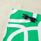 Serviette De Plage Abstrait Moderne Art en Vert Personnalisé (En situation)
