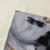 Serviette De Plage Abstrait moderne Noir, Or et Gris (En situation)