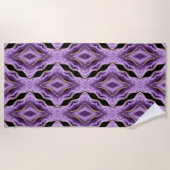 Serviette De Plage Abstrait noir violet or (Devant)