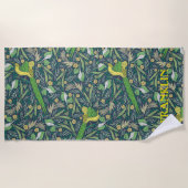 Serviette De Plage Abstrait nommé Greens et Motif de fleurs (Devant)