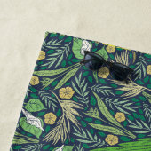Serviette De Plage Abstrait nommé Greens et Motif de fleurs (En situation)
