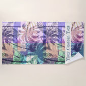 Serviette De Plage Abstrait Palm Tree Motif texte personnalisé servie (Devant)