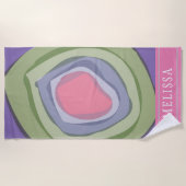 Serviette De Plage Abstrait rose violet personnalisé (Devant)