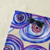 Serviette de plage Abstrait Roses Violettes (En situation)
