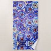 Serviette de plage Abstrait Roses Violettes (Devant)