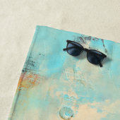 Serviette De Plage Abstrait rouge de l'Alaska (En situation)