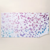 Serviette De Plage Abstrait Terrazzo Mosaic rose et Motif bleu (Devant)