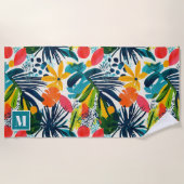 Serviette De Plage Abstrait tropical monographique (Devant)