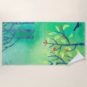Serviette De Plage Abstrait vert moderne (Devant)