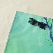 Serviette De Plage Abstrait vert moderne (En situation)