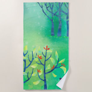 Serviette De Plage Abstrait vert moderne