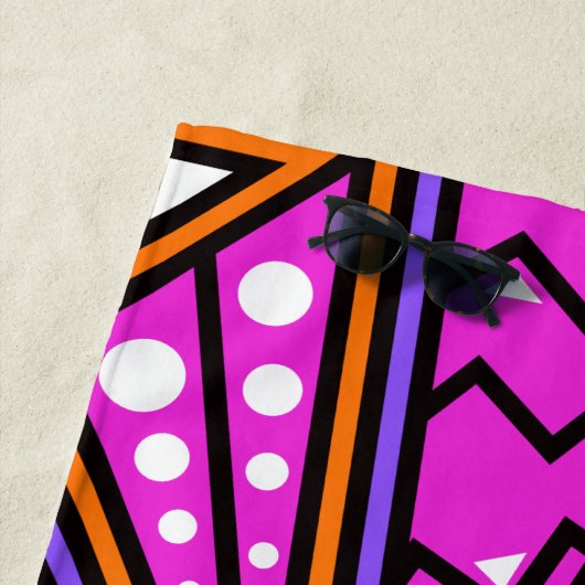 serviette de plage abstraite de néon (En situation)