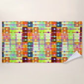Serviette de plage Abstraite et colorée Motif (Devant)