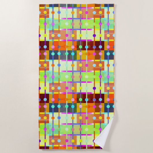 Serviette de plage Abstraite et colorée Motif (Devant)