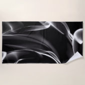 Serviette De Plage Abstraite fumée noire et blanche (Devant)