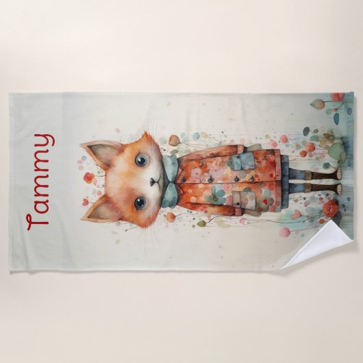 Serviette De Plage Abstraite Renard portant des vêtements (Devant)