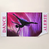 Serviette de plage abstraite rose et violette pour (Devant)