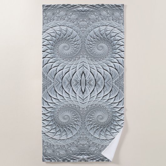 Serviette De Plage Abstraite spirale gris clair (Devant)