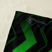 Serviette De Plage Accent vert et noir sur vert clair (En situation)