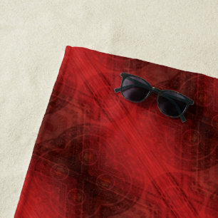 Serviette De Plage Acceptation   Médaillons de méditation rouge