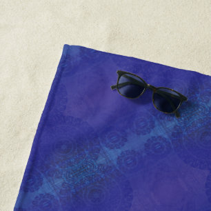 Serviette De Plage Acceptation Médaillons de violet violet bleu Ind