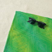 Serviette De Plage Acceptation | Motif de Shibori jaune bleu (En situation)