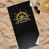 Serviette De Plage Accueil personnalisé à bord de la roue de navire n