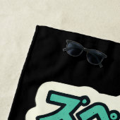 Serviette De Plage Ace de pique — Crâne de goutte Katakana (En situation)