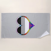 Serviette de plage Ace Pride Heart (Devant)