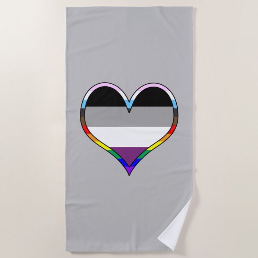 Serviette de plage Ace Pride Heart (Devant)
