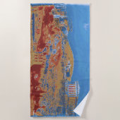 Serviette De Plage Acropolis Athens Blue Beach Towne (Devant)