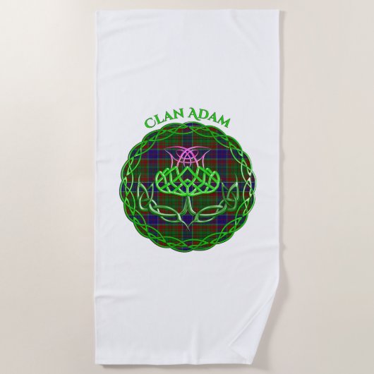 Serviette De Plage Adam Scottish Tartan Celtic Thistle (Devant)