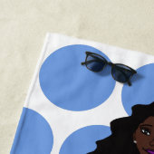 Serviette De Plage Add A Name Beach Towel Baby Blue /White (En situation)