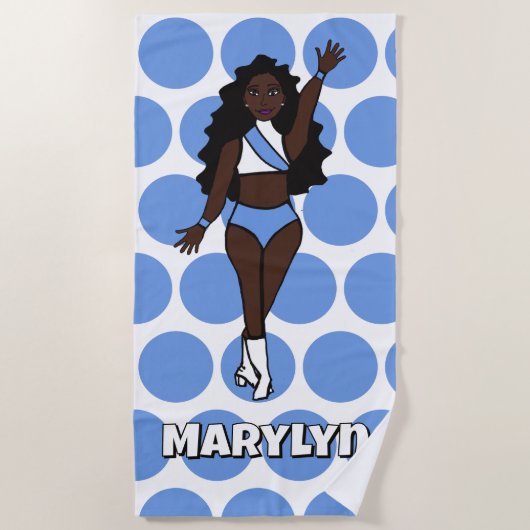 Serviette De Plage Add A Name Beach Towel Baby Blue /White (Devant)