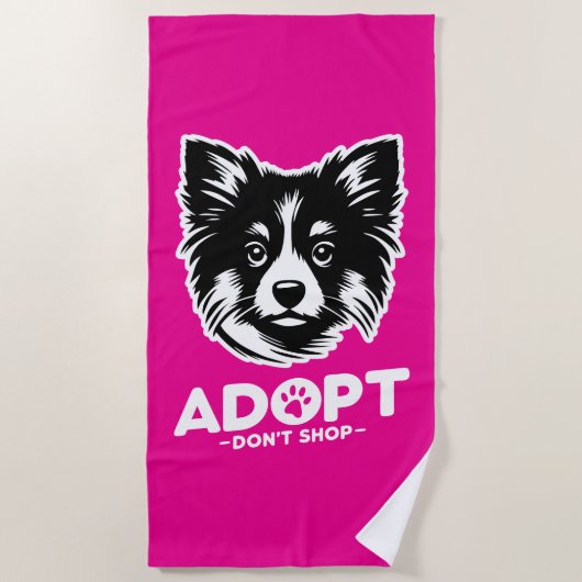 Serviette De Plage Adoptez, n'achetez pas 3 (Devant)