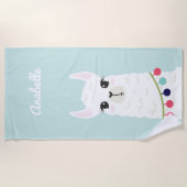 Serviette De Plage Adorable Alpaca Personnalisé Enfants (Devant)