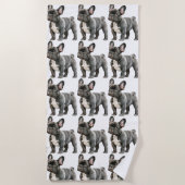 Serviette De Plage Adorable Chien de taureau Français Chien Chien (Devant)