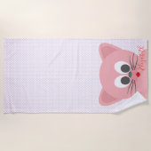 Serviette De Plage Adorable Cute Whimsical Cartoon Chat - Personnalis (Devant)