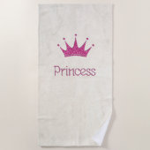 Serviette De Plage Adorable, Moderne, Fille, Parties scintillant Tiar (Devant)