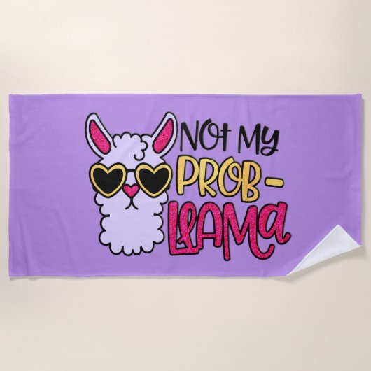 Serviette De Plage Adorables Love Love Not My Probllama Purple (Devant)