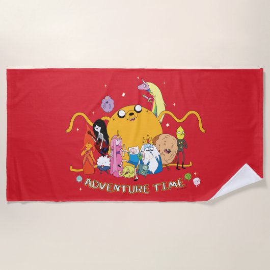 Serviette De Plage Adventure Time | Large Jake Group Graphic (Devant)
