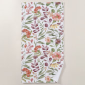 Serviette De Plage Aesthetic floral  shower curtain beach towel (Devant)