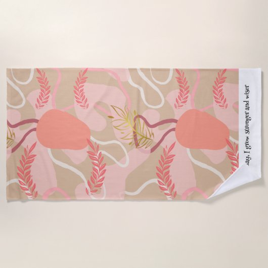 Serviette De Plage Aesthetic Leaf Design (Devant)