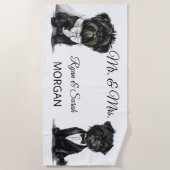 Serviette De Plage Affenpinscher Couple Bride Groom M et Mme (Devant)